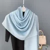 Halsdukar mode solid halsduk kvinnor bomull mjuk vinter varm hijab pashmina kvinnlig lång pannband sjal wrap bandana foulard 2023