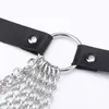 Kolczyki naszyjne Zestaw skórzany łańcuch talii w stylu Punk Harajuku Pierścień Połącz Binding Pas biżuterii EIG88
