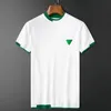 Mens Polos High end luxury white green stitching knitted Tshirt mens Casual Short Sleeve summer Korean fashion embroidery round neck top 230614