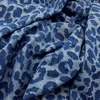Tyg leopard denim tyg tryck mode garnfärgad jacquard för sömnad kappa tjock kläder examen design av halv meter 230613