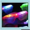 Andere festliche Partyzubehör Mode LED-Licht Gläser blinkende Fensterläden Form Blitz Sonnenbrille Tänze Festival Dekoration Drop De Dhcz5