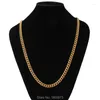 Chains Adixyn Trendy Men Gold NecklaceJewelry Color 7 MM Thick Curb Cuban Link Chain Necklaces Wholesale