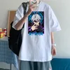 رجال القمصان gojo satoru jujutsu kaisen t-shirt anime المطبوعة الرجال النساء جماليات المحمل