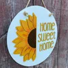 Decorative Flowers Sunflower Door Sign Hanging Ornaments Eye-catching Creative For Wall Closet Window Porch