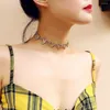 Choker Gothic Metal Hollow Heart Neck Chain Necklace For Women Kpop Vintage Butterfly Girl Cosplay Aesthetic Jewelry Accessories