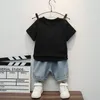 衣類セット子供の夏のカジュアル服スーツベイイズボーイズTシャツジーンズショート2pcs/セットキッズ幼児コート幼児コスチューム1 2 3 4 5年230614