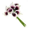 Decorative Flowers 9 Heads Artificial PU Taro Flower European Wedding Bridal Bouquet National Of Ethiopia Zantedeschia Home Decoration