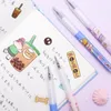 Pz/lotto Kawaii Bear Press penna Gel per scrivere carino 0.5mm inchiostro nero regalo cancelleria materiale scolastico per ufficio