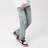 Jeans Masculino 2023 Estrela Bordado Calças Baggy Y2K Roupas Masculinas Lavadas Azul Reta Hip Hop Calças Denim De Luxo Pantalon Homme