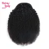 Queues de cheval Afro Kinky Curly Cordon Queue de Cheval Extensions de Cheveux Humains Queue Clip en Postiche Pour Femme Noire Brun Foncé Brésilien Remy 230613