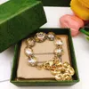 Designer GGity Charm Luxus Armbänder Doppel G Modeschmuck Frauen Kette Metall Armband Perle für Frau Ketten onjh