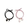 Bracelets 2PC/Set Heart Magnetic Couple For Women Men Romantic Love Cat Pendant Braided Bracelet Friendship Jewelry Gift R230614