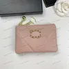 Fashion Diamond Mini Wallet Top Designer Small Bag Luxury Classic 80602 Women Leather Magnetic Buckle Purse Kreditkortsmynt