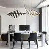 Lustres Lustre 2023 Tendance Postmoderne Design Atmosphère Créative LED Fishbone Lampe Suspendue Art Lobby Décoration