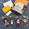 Fashion Buckle Lovers Keychain Designer Handmade Leather Key Chains Men Car Keychains Women Luxury Accessories Tiger Lion Monkey B228F