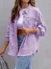 Damenjacken 2023 Denim-Abgeschnittene Jacke Weibliche Flauschiger Rand Knopf Ripped Cowboy Bombermantel Harajuku Vintage Rosa Schwarz Langarm