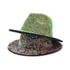 Rhinestone Fedora unisex kapelusz fedoras kościół jazz hats imprezowy klub Glitter Jazzs kapelusz dla kobiet i mężczyzn w stylu ulicy tophat7110601271w