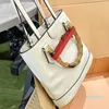 2023-Designer Bamboo tote bag handbag Genuine leather Shoulder Bags womens Purse pochette Large capacity shopping Picnic bag