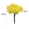 Decoratieve Bloemen 6cm Glitter Foam Rose Kunstbloem Bruidsboeket Bruiloft Decoratie Feest Taart Geschenkdoos Nep Krans