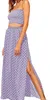 Designer New Women's 2 Piece Outfit Polka Pricks Crop Top och Women's Two Piece Pants Long Kjol Set With Pocket Purple