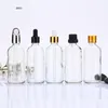 Transparent Glass Liquid Reagent Pipette Bottles Eye Dropper Aromatherapy 5ml-100ml Essential Oils Perfumes bottles wholesale free DHL Baeko