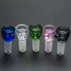 Glass Smoking Accessories bowl With Handle Color Mix Bong Bowl 14mm 18mm Male Piece Water Pipe Dab Rig Bowls Heady Colored