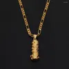 Pendant Necklaces Christmas Gold Color Necklace Jewelry Dragon Column Animal Metal Brass Men Women