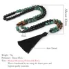 Collana Orecchini Set OAIITE 8MM Turchesi Africani Naturali Black Onyx Stone Collane Bracciali Gioielli Yoga Japamala Perline Con Nappa