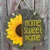 Decorative Flowers Sunflower Door Sign Hanging Ornaments Eye-catching Creative For Wall Closet Window Porch