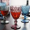 Wine Glasses 240Ml 12Design Embossed Glass Cup Drinking Cups Vintage Household Juice Champagne Thickened For Party Goblet Drop Delive Otdck