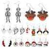 Charm Earrings For Women Cute Halloween Horror Satan Bat Zombie Pumpkin Skeleton Christmas Santa Claus Elk Fawn Snowman Girls Gift D Smto2