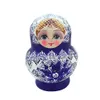 Poupées 10PCS / Set Belle Matryoshka Poupées En Bois Nesting Babushka Russe Peinture À La Main pour Enfants Jouets De Noël Cadeaux poupées pour enfants 230613