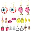 Charme Frauen Ohrringe Eardrop Trendy Dangler Hip Hop Mädchen Schmuck Nette Süße Mund Blitz Lippenstift Pro Acryl Dangle Drop Liefern Smtza