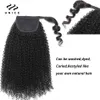 Kucyna UNICE KLUP HIRY W PONYTAIL Włosy Przedłużenie Kinky Curly Human Hair Wrap Około 100 g Tail Hair Fael Bodystraightwater Wave 230613