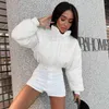 Women's Down Winter White Jacket Women Thick Warm Short Parkas Female Ladies Coat Outerwear Zipper Casual Bubble Puffer