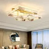 Lustres Moderne De Luxe K9 Lustre En Cristal Lustre En Acier Dimmable Plafond Carré Led Lumières Luminarias Déco Éclairage