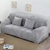 Chair Covers Plush Grey Sofa for Living Room Stretch Elastic Thick Slipcover Pets Cover Towel Furniture Protector 1PC 230613