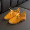 Turnschuhe 2023 Schöne Kleinkind Kleine Mädchen Leder Schuhe Formale Jungen Schule Student Schnüren Abend Party Kleider für Kinder Baby D02153 230613