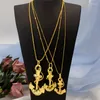 Pendant Necklaces Necklace Anchor Design Jewelry Set Hip Hop Men Women Wholesale Fashion For Daily Wear Size Large Medium Small