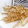 Dried Flowers Gold Artificial Plants Holly Ginkgo Eucalyptus Leaf Fake Wedding Decorations Home Room Table Decor New Year
