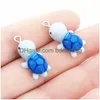 Charms Cute Little Tortoise Resin Keychain Necklace Pendant Jewlery Findings Diy Handmade Jewelry Drop Delivery Smtj0