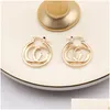 Stud Charm Womens 18K Gold Plated Earring Ear Mankiet Luksusowy esigners litera geometryczna przesada