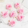 Dried Flowers 10PCS High Quality Flannel Roses Head Wedding Diy Crafts Christmas Home Decoration Wall Wreath Artificial