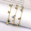 Link pulseiras 10 pçs sorte olho estrela borboleta redonda borla pé corrente tornozeleira ajustável olhos tornozelo pulseira para mulheres meninas jóias