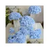 Couronnes De Fleurs Décoratives Simated Tête D'hortensia Incroyable Colorf Fleur Pour La Fête De Luxe Soie Artificielle Diy Décoration Dr Dhplq