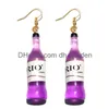 Charme boucle d'oreille pour les femmes résine goutte sur mesure à la main jolies filles cadeau goutte vin bière boisson balancent boucles d'oreilles livraison Smtgn