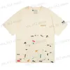 Herr t-shirts gal lavin mens designer t shirt casual man kvinnor tees handmålade bläck stänk graffiti bokstäver loss kortärmad runda nackkläder T230614