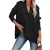 Women's Hoodies Women Casual Long Sleeve Button Up V-Neck Sweatshirt Oversized Loose Solid Color Pullover Tunic Top With Pockets