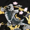 Mens Polos Lyprerazy Retro Japan Embroidery T Shirt Koi Fish Print White Tops Tees Summer Harajuku Men Hip Hop Tshirt Streetwear TShirt 230614