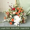 Fleurs décoratives Orange Rose Vert Feuille Arche Accrocher Floral Mariage Décor Fleur Rangée Arrangement Fête Événement Étage Fenêtre Affichage